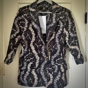 LexBreezy Pili Blazer | Ginger Lei Black/White XS NWT